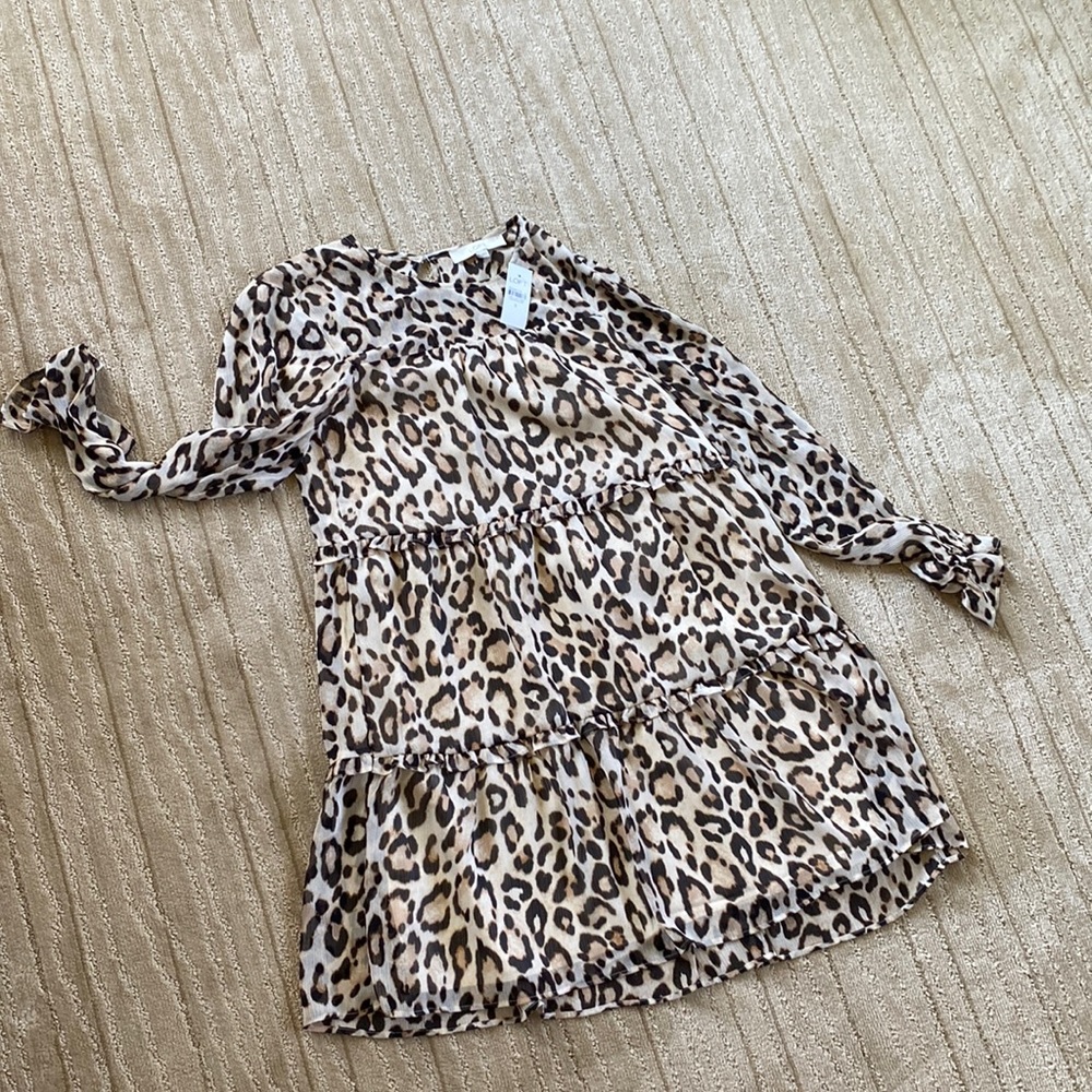 NWT! LOFT Leopard Print Long Sleeve Dress